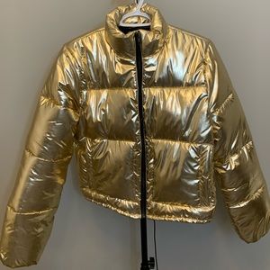 Lovers + Friends Ripley Puffer in Gold